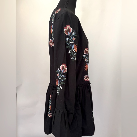 Zara Trafaluc Collection Floral Embroidered Long Sleeve Mini Dress, Size S, NWT - Picture 8 of 16